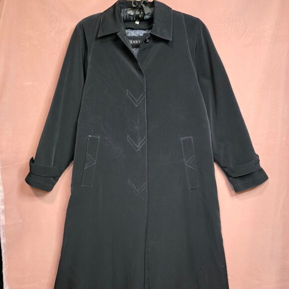 Fleet Street Women's Rain/Trench Coat w/ Removable Liner Black 8 - Picture 1 of 16